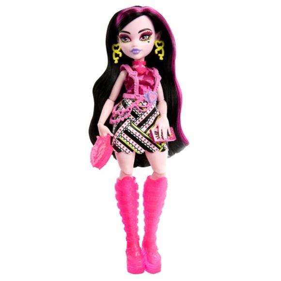 Monster High®: Skulltimate Secrets Neon Frights Draculaura™ Doll w/Locker-New - Picture 9 of 9